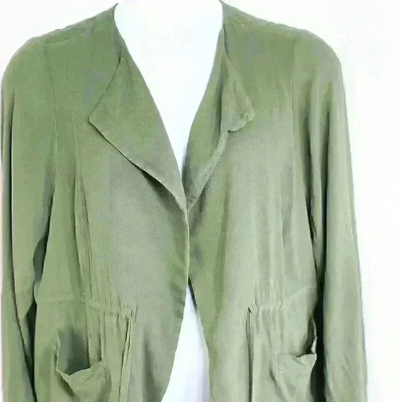 Torrid Size 2 olive green drawstring waist long sleeve blazer - Picture 4 of 15